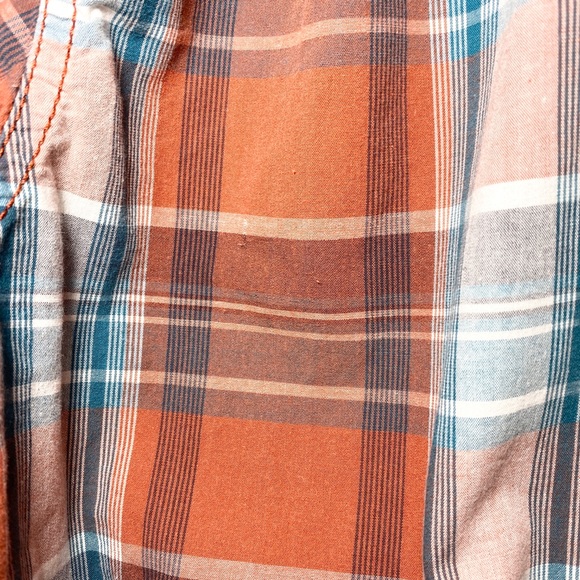 Men’s Sonoma Orange Plaid Button Up Shirt - Picture 3 of 4